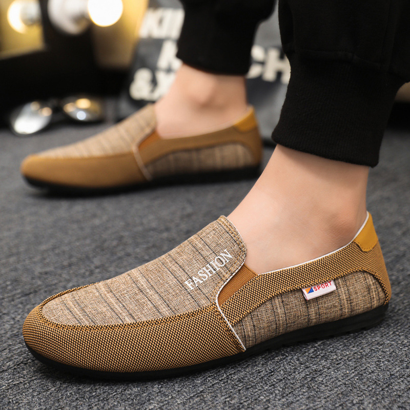 Muške platnene slip-on tenisice, casual, niski profil, okrugla nosna prstna, gumeni potplat