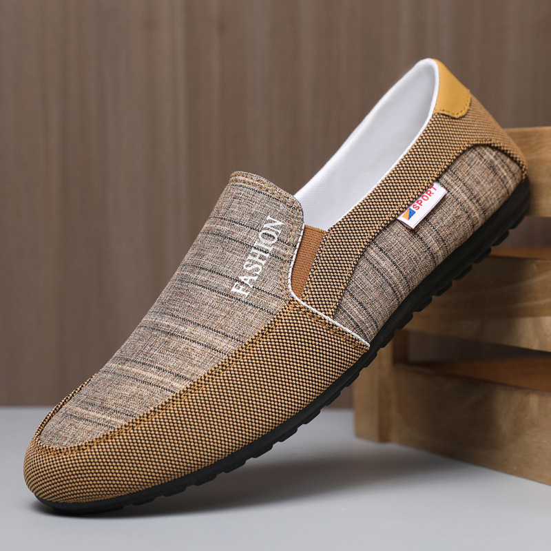 Muške platnene slip-on tenisice, casual, niski profil, okrugla nosna prstna, gumeni potplat