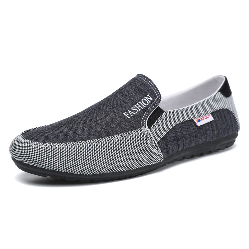 Muške platnene slip-on tenisice, casual, niski profil, okrugla nosna prstna, gumeni potplat