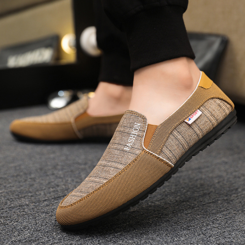 Muške platnene slip-on tenisice, casual, niski profil, okrugla nosna prstna, gumeni potplat