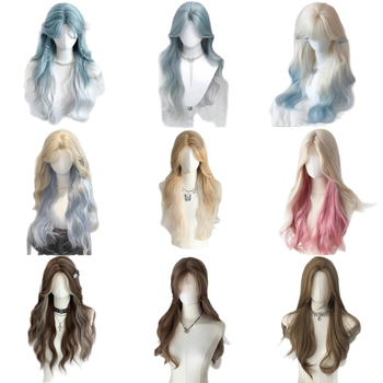 Peruka za žene s prednjom čipkom, prirodan volumen, dugi kovrčavi vlasovi sa bočne frizure, vlakna otporna na toplinu, mehanički proces izrade, nije za bojanje