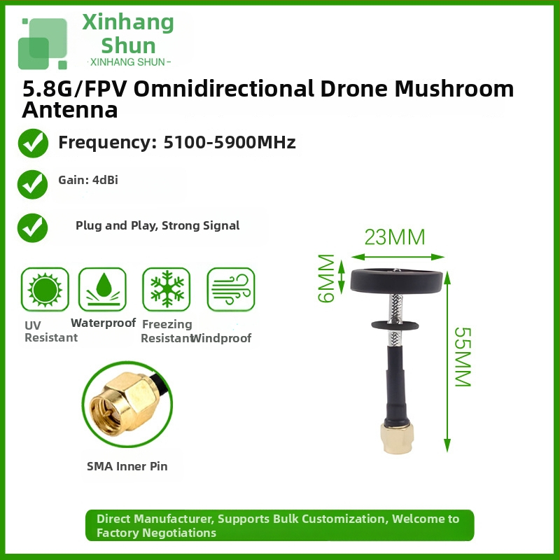 FPV drón antenna 5.8G, gombafej, vízálló, robbanásbiztos, omnidirekcionális jel-erősítő