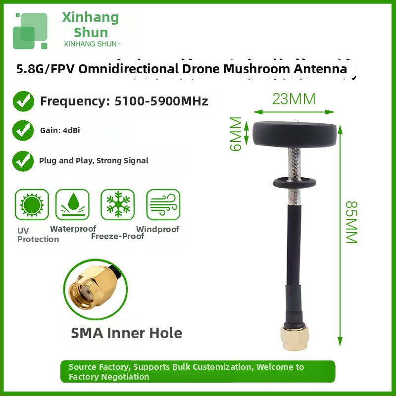 FPV drón antenna 5.8G, gombafej, vízálló, robbanásbiztos, omnidirekcionális jel-erősítő
