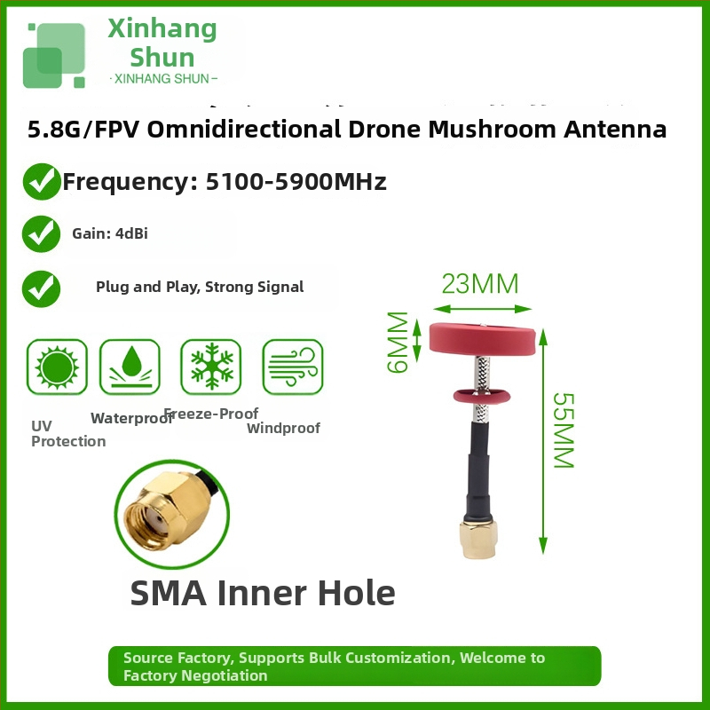 FPV drón antenna 5.8G, gombafej, vízálló, robbanásbiztos, omnidirekcionális jel-erősítő