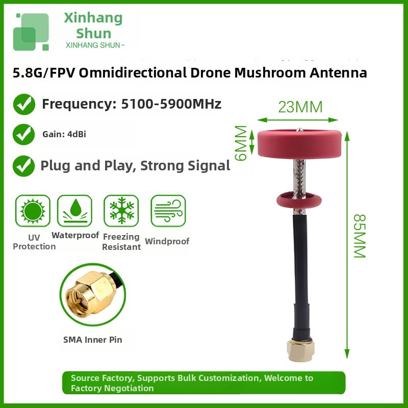 FPV drón antenna 5.8G, gombafej, vízálló, robbanásbiztos, omnidirekcionális jel-erősítő