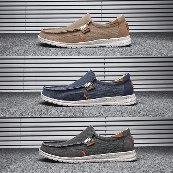 Muške platnene slip-on tenisice, prozračne i lagane za svakodnevno nošenje (gornji dio: platno; potplat: EVA; prozračnost; laganost)