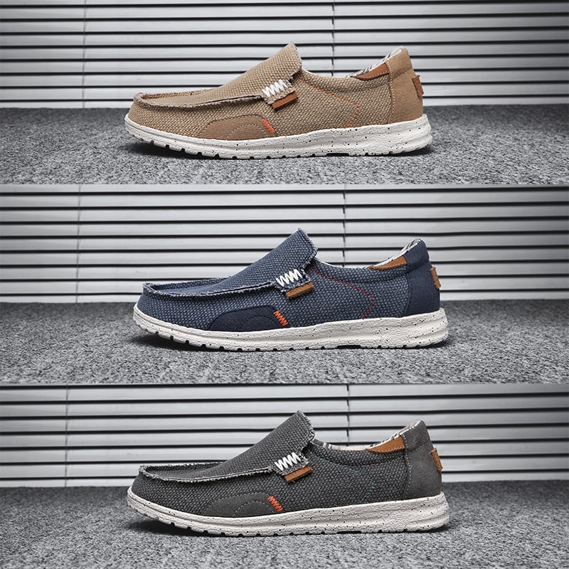 Muške platnene slip-on tenisice, prozračne i lagane za svakodnevno nošenje (gornji dio: platno; potplat: EVA; prozračnost; laganost)