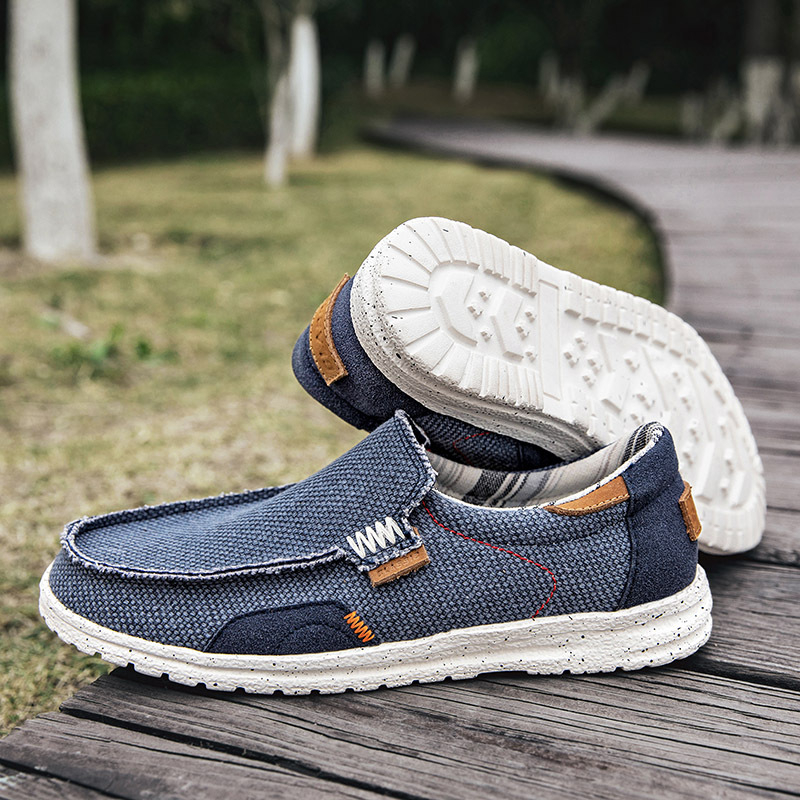 Muške platnene slip-on tenisice, prozračne i lagane za svakodnevno nošenje (gornji dio: platno; potplat: EVA; prozračnost; laganost)