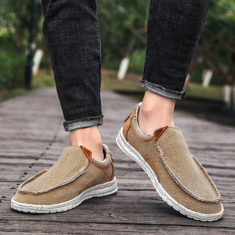 Muške platnene slip-on tenisice, prozračne i lagane za svakodnevno nošenje (gornji dio: platno; potplat: EVA; prozračnost; laganost)