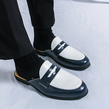 Muške loafers bez pete – PU gornja; gumena potplat; britanski stil; slip-on bez vezica; ljeto 2025