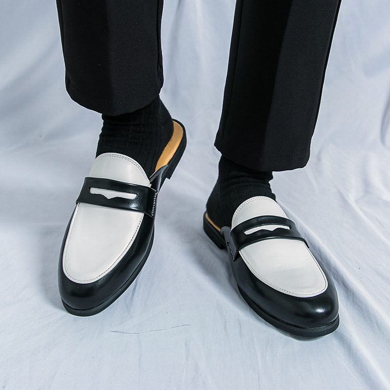 Muške loafers bez pete – PU gornja; gumena potplat; britanski stil; slip-on bez vezica; ljeto 2025