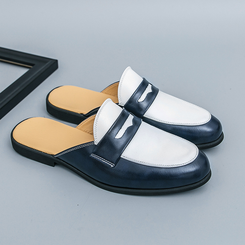 Muške loafers bez pete – PU gornja; gumena potplat; britanski stil; slip-on bez vezica; ljeto 2025