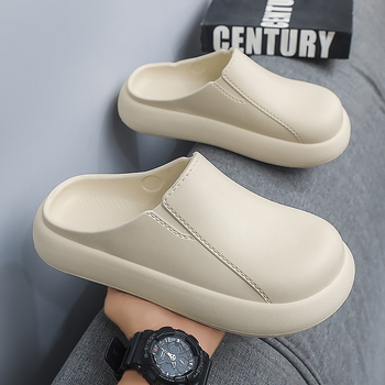 Muške vodootporne papuče za kućnu upotrebu, slip-on, PU gornji dio, gumena potplata