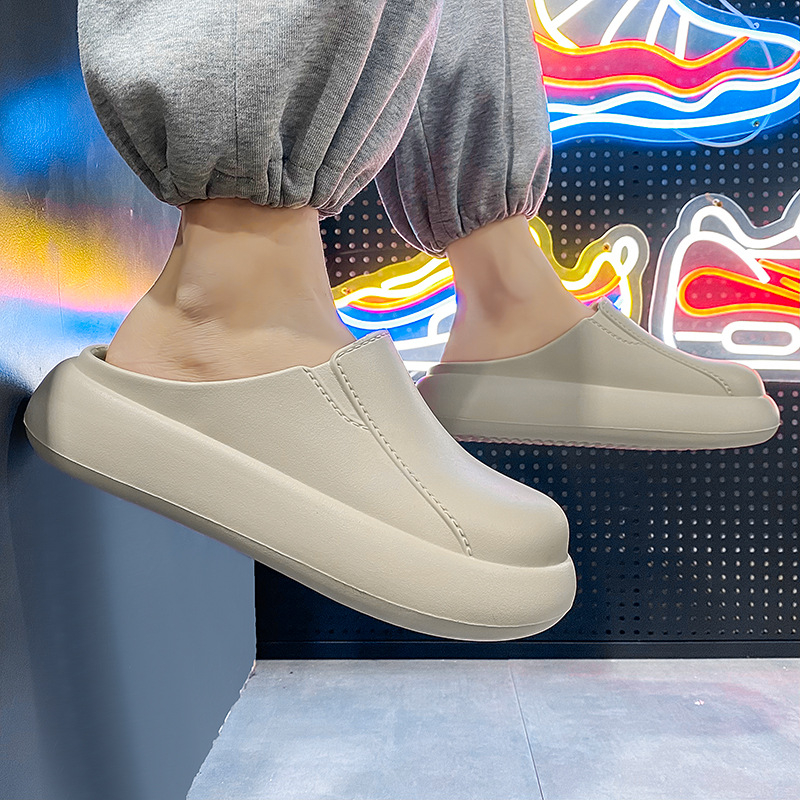 Muške vodootporne papuče za kućnu upotrebu, slip-on, PU gornji dio, gumena potplata