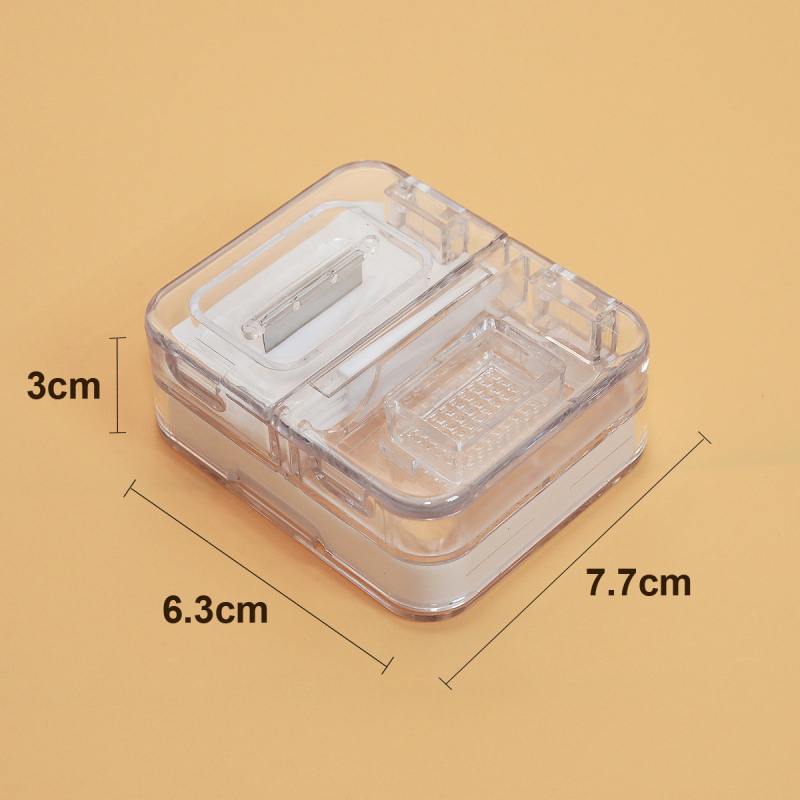 Mini kutija za tablete: troje u jedan, prenosni rezač i mljevenje s odvojenim odjeljcima; materijali: PP/PC/nerđajući čelik/silikon