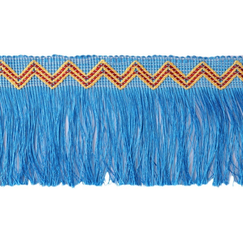 Perdea triunghiulară cu ciucuri – stil etnic, margine dantelată, bază din plasă hexagonală + fir poliester, pentru meșteșuguri