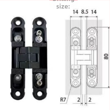 Trodimenzionalno prilagodljiva skrivena vrata panta, od legure cinka i magnezija, elektrogalvanski završetak, debljina 3,5 mm