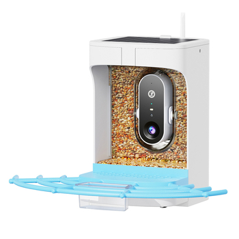 Έξυπνη τροφοδότης πουλιών με AI αναγνώριση, 2K HD κάμερα, εξωτερική ηλιακή τροφοδοσία και αδιαβροχή, Υποστήριξη εφαρμογής, Αποσπώμενος σχεδιασμός
