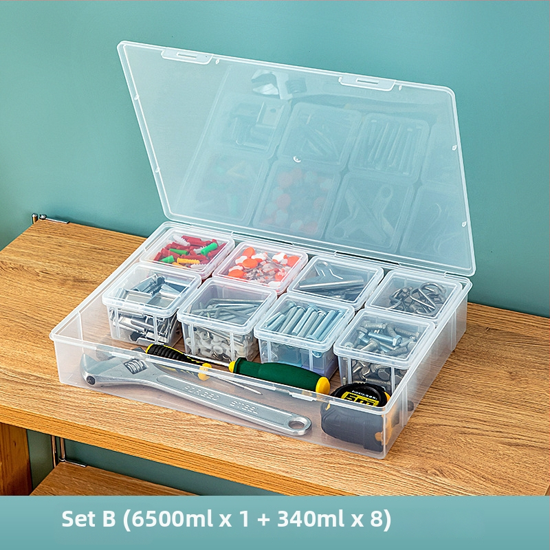 Kutija za organiziranje alata za stolnu upotrebu, PP plastika, kapacitet 2 L, prašinu otporna i pokrivena, model 3679/3644