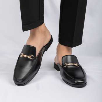 Muške papuče s zatvorenim prstom - Slip-On, PU gornji dio, gumeni potplat, ljeto 2025