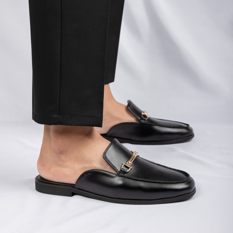 Muške papuče s zatvorenim prstom - Slip-On, PU gornji dio, gumeni potplat, ljeto 2025
