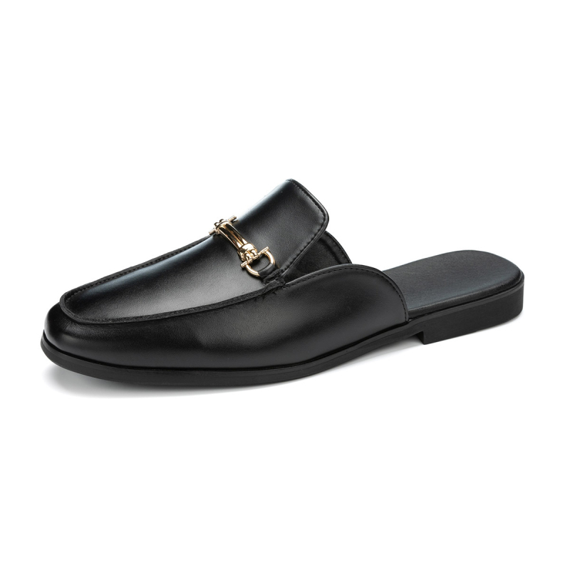 Muške papuče s zatvorenim prstom - Slip-On, PU gornji dio, gumeni potplat, ljeto 2025