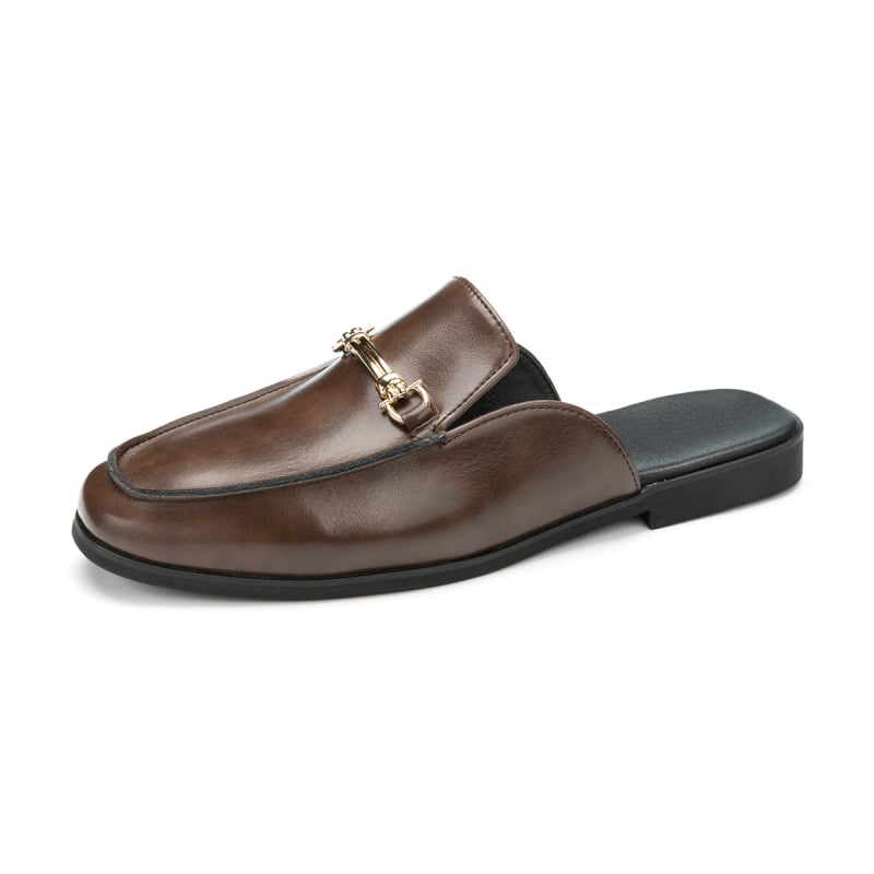 Muške papuče s zatvorenim prstom - Slip-On, PU gornji dio, gumeni potplat, ljeto 2025