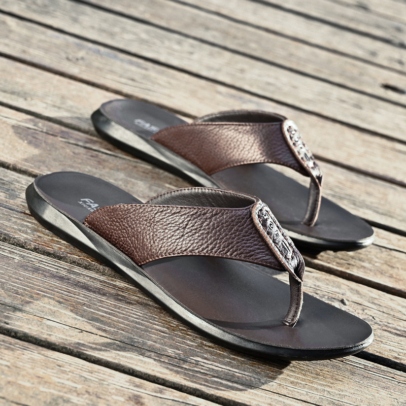 Muške flip-flop natikače od kože prvog sloja, ljeto, opušten stil, EVA đon