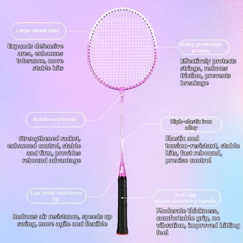 Peak službeni set badminton reketa, dva reketa, ultra lagani i izdržljivi, za odrasle početnike