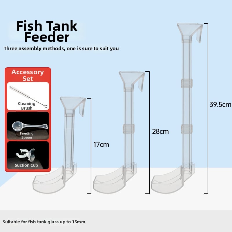 Πλαστικός ταϊστής για ενυδρείο, με σωληνά ταΐσμου, δαχτυλίδι ταΐσματος και λεκάνη ταΐσματος