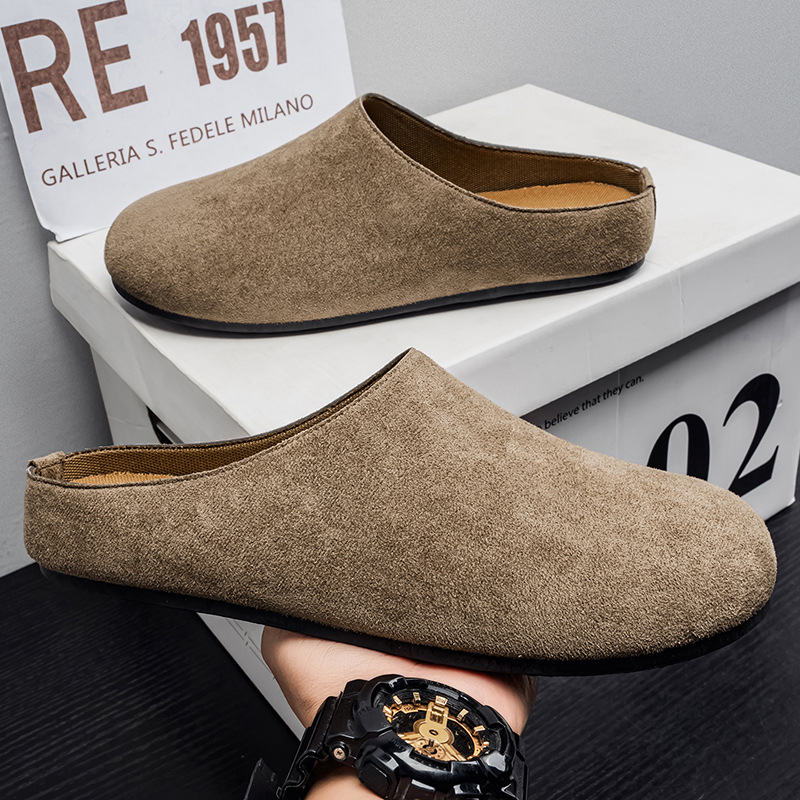 Muške papuče s mekanim potplatom, proljeće-ljeto, slip-on zatvorenog prsta, Old Money stil, minimalistički, inspirirano Birkenstock