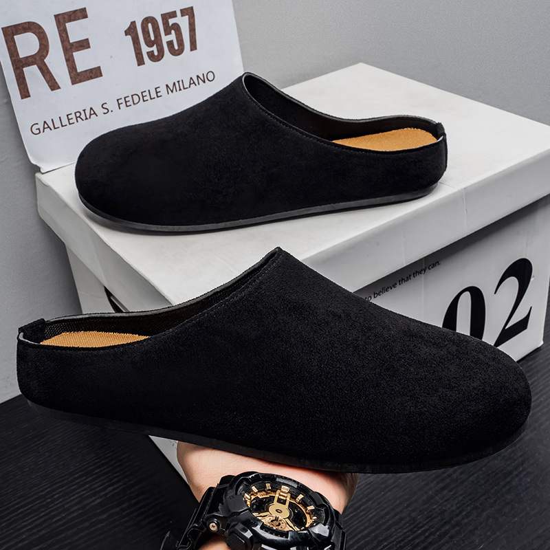 Muške papuče s mekanim potplatom, proljeće-ljeto, slip-on zatvorenog prsta, Old Money stil, minimalistički, inspirirano Birkenstock