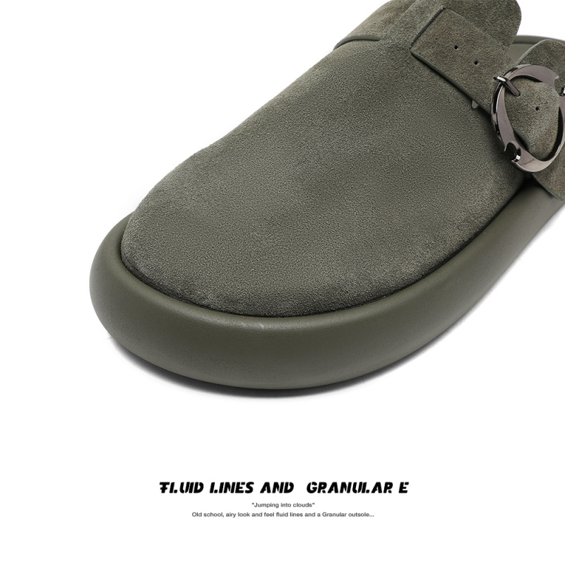 Muške papuče inspirirane Birkenstock, zatvorenim vrhom, ručno izrađene, velur završetak, minimalistički korejski stil