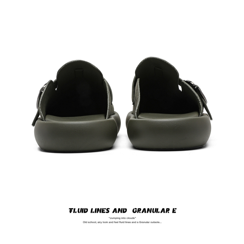 Muške papuče inspirirane Birkenstock, zatvorenim vrhom, ručno izrađene, velur završetak, minimalistički korejski stil