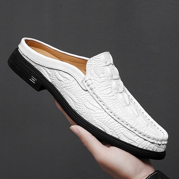 Muške kožne slip-on tenisice, dvostruki gornji dio od kravljje kože, gumeni potplat, ležerni stil
