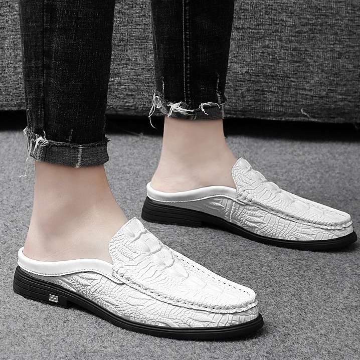 Muške kožne slip-on tenisice, dvostruki gornji dio od kravljje kože, gumeni potplat, ležerni stil