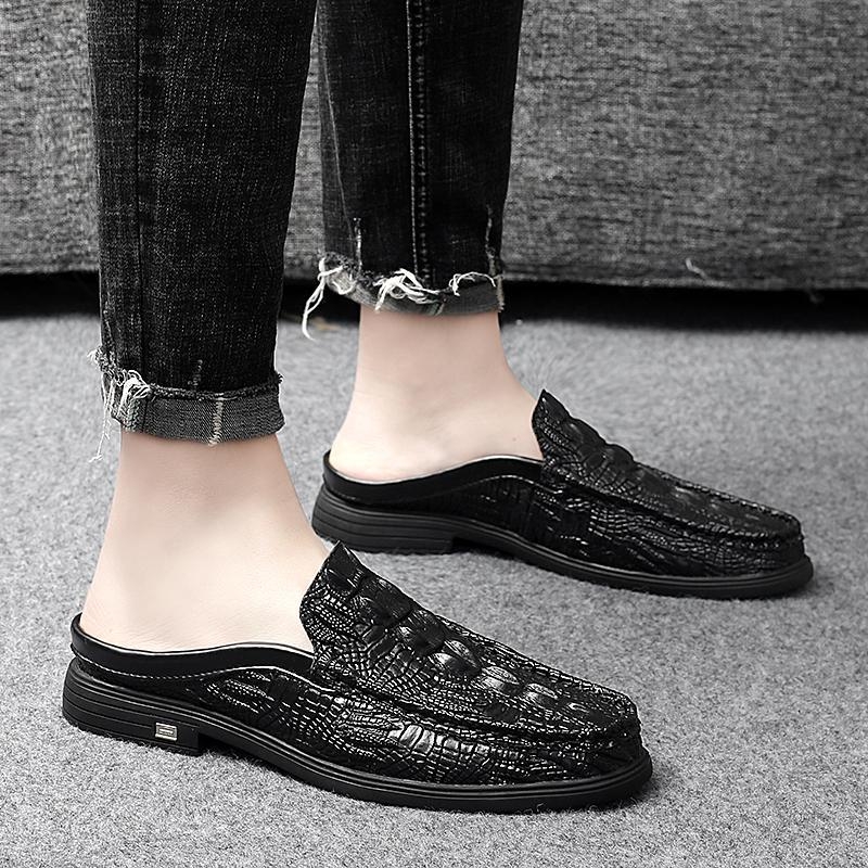 Muške kožne slip-on tenisice, dvostruki gornji dio od kravljje kože, gumeni potplat, ležerni stil