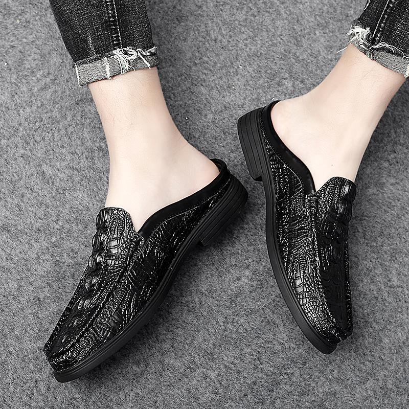 Muške kožne slip-on tenisice, dvostruki gornji dio od kravljje kože, gumeni potplat, ležerni stil