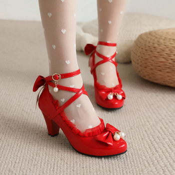 Ženske Lazy Shoes s križnim remenom i kopčom, okrugli vrh, gornji dio od umjetne PU, 6–8 cm visok debeli pet