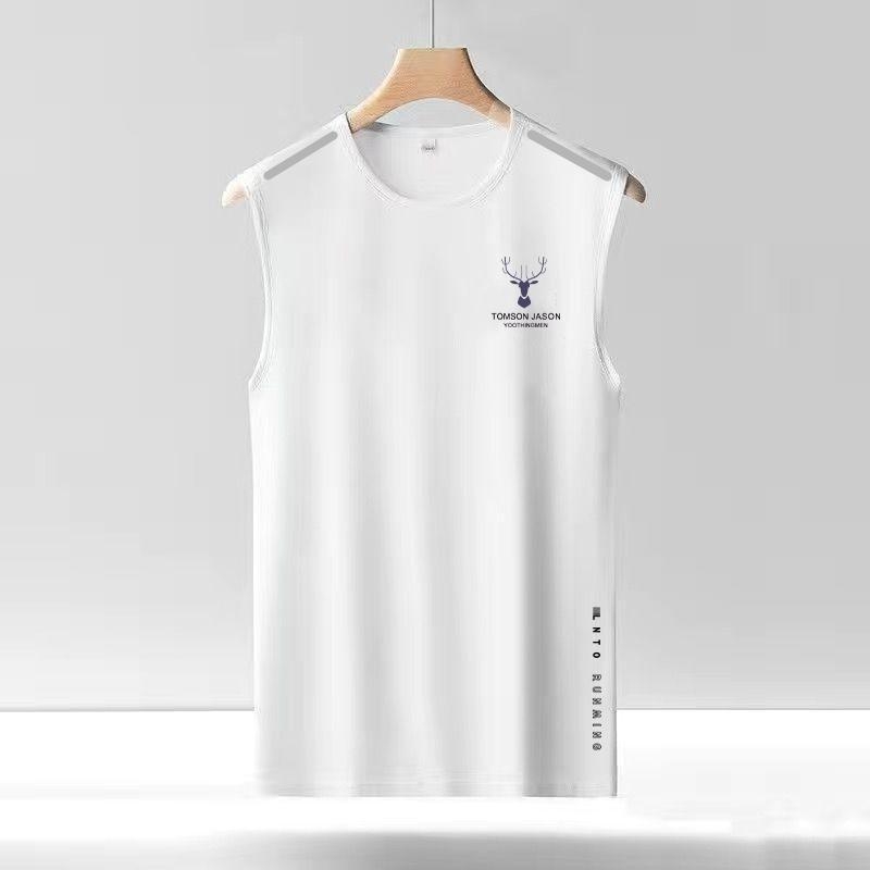 Ανδρικό γιλέκο χωρίς μανίκια από πολυεστέρα, στρογγυλός γιακάς, διαπνέουσα διχτυωτή ύφανση, γρήγορο στέγνωμα