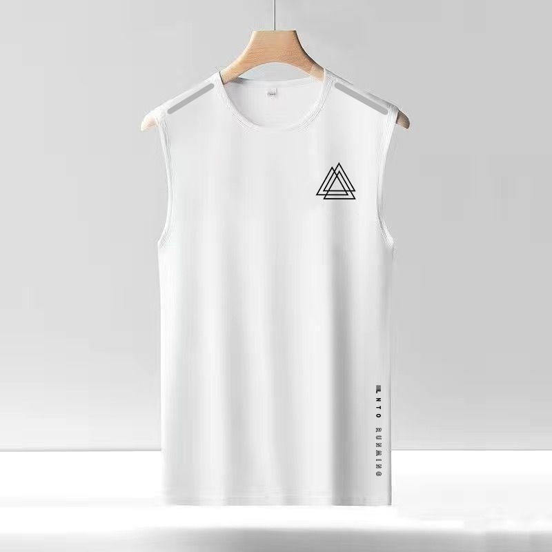 Ανδρικό γιλέκο χωρίς μανίκια από πολυεστέρα, στρογγυλός γιακάς, διαπνέουσα διχτυωτή ύφανση, γρήγορο στέγνωμα