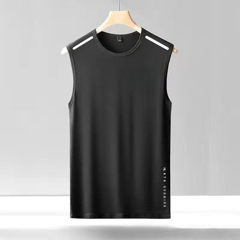 Ανδρικό γιλέκο χωρίς μανίκια από πολυεστέρα, στρογγυλός γιακάς, διαπνέουσα διχτυωτή ύφανση, γρήγορο στέγνωμα