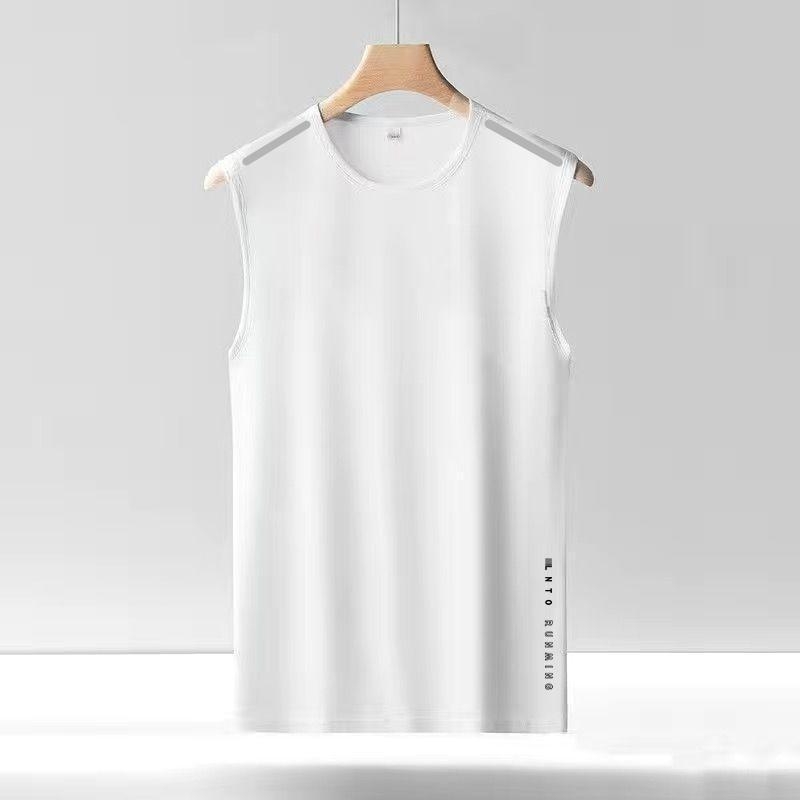 Ανδρικό γιλέκο χωρίς μανίκια από πολυεστέρα, στρογγυλός γιακάς, διαπνέουσα διχτυωτή ύφανση, γρήγορο στέγνωμα