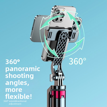 Selfie τρίποδο για smartphone με τετράποδη βάση, περιστροφή 360°, Bluetooth ασύρματο τηλεχειριστήριο