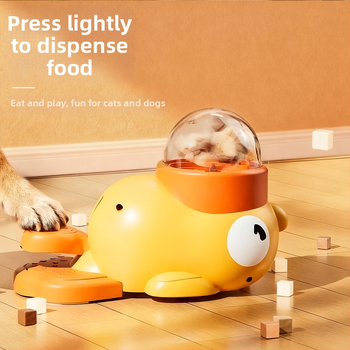 Matarielle plastični automatski hranilac za kućne ljubimce – igračka za doziranje hrane u obliku žute patkice, 50 komada u kutiji