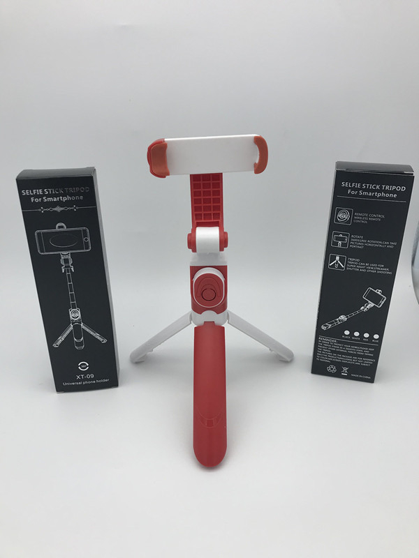 XT09 Τρίποδο selfie για κινητό τηλέφωνο, ανοξείδωτος χάλυβας, Bluetooth, τηλεχειριστήριο, καθολική συμβατότητα, οριζόντια και κάθετη ρύθμιση