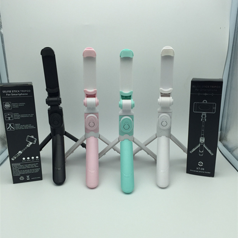 XT09 Τρίποδο selfie για κινητό τηλέφωνο, ανοξείδωτος χάλυβας, Bluetooth, τηλεχειριστήριο, καθολική συμβατότητα, οριζόντια και κάθετη ρύθμιση