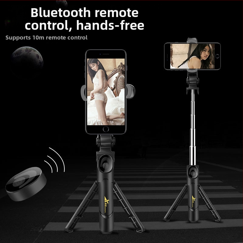 XT09 Selfie tyč s trojnožným statívom pre mobilné telefóny, nerezová oceľ, Bluetooth, diaľkové ovládanie, univerzálna kompatibilita, horizontálne aj vertikálne nastavenie