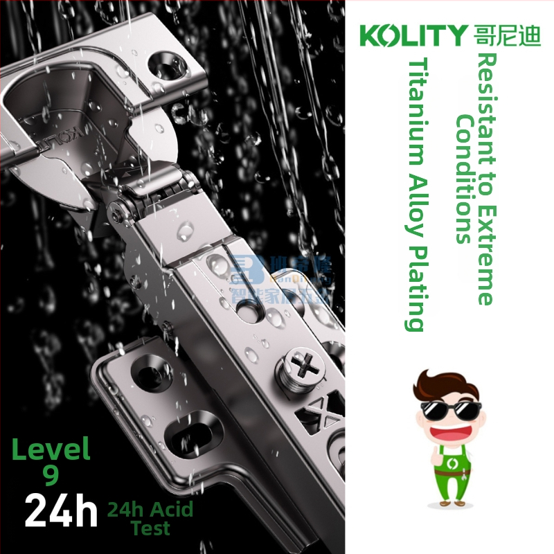 Panta za vrata/ormar s trostupanjskim djelovanjem i tlmjenjem pri malom kutu, za vrata debljine 18–25 mm, hladno valjana čelična, površinska titanij spoj