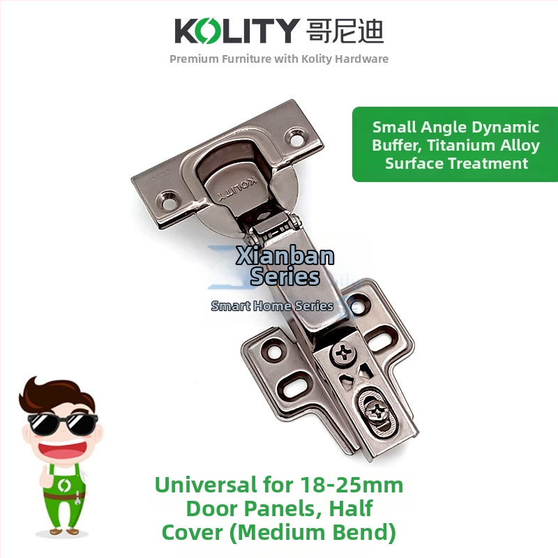 Panta za vrata/ormar s trostupanjskim djelovanjem i tlmjenjem pri malom kutu, za vrata debljine 18–25 mm, hladno valjana čelična, površinska titanij spoj